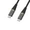 OtterBox OtterBox Premium 1m PD USB-C - USB-C Kabel Nylonflätad Svart - Teknikhallen.se