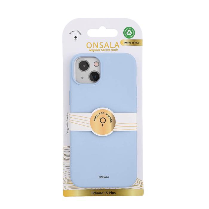 Bild 2, Onsala ONSALA iPhone 15 Plus MagSafe Skal Med Silikonyta Ljusblå - Teknikhallen.se