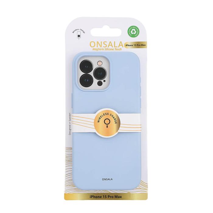 Bild 2, Onsala ONSALA iPhone 15 Pro Max MagSafe Skal Med Silikonyta Ljusblå - Teknikhallen.se