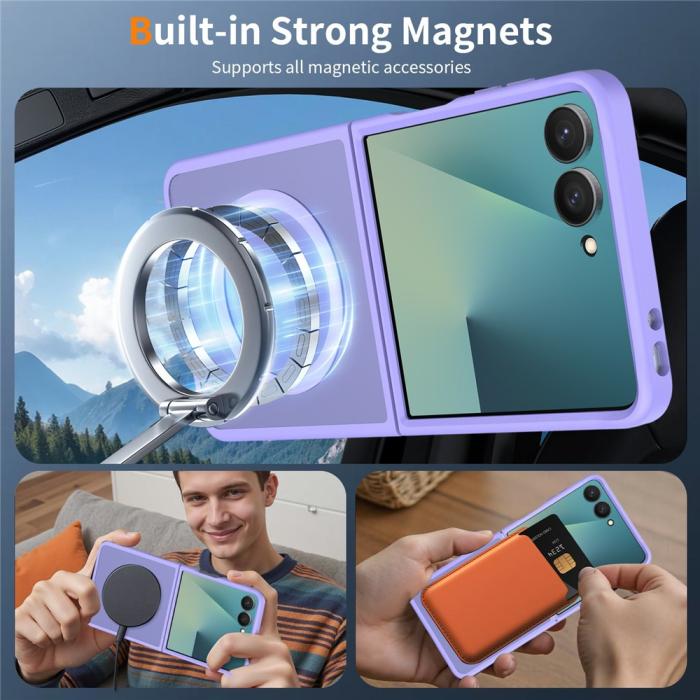 Bild 5,  Samsung Galaxy Z Flip 8 Skal MagSafe TPU Lila - Teknikhallen.se
