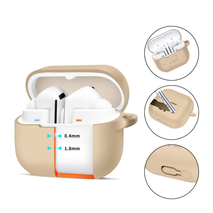 Bild 2, Tech-Protect Tech-Protect Galaxy Buds 3/3 Pro Skal Silikon Hook Caffe Latte - Teknikhallen.se