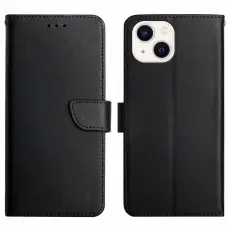  iPhone 15 Plus Fodral &Auml;kta L&auml;der Nappa Textur Svart - Teknikhallen.se
