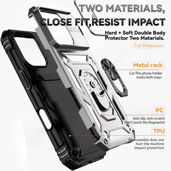 Bild 5,  iPhone 16 Pro Max Skal CamShield Ring Hybrid Silver - Teknikhallen.se