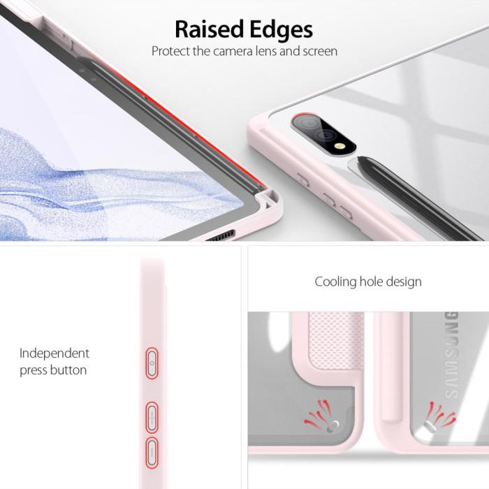 Bild 3, DUX DUCIS DUX DUCIS Galaxy Tab S9 Plus Fodral TOBY Tri-Fold Rosa - Teknikhallen.se