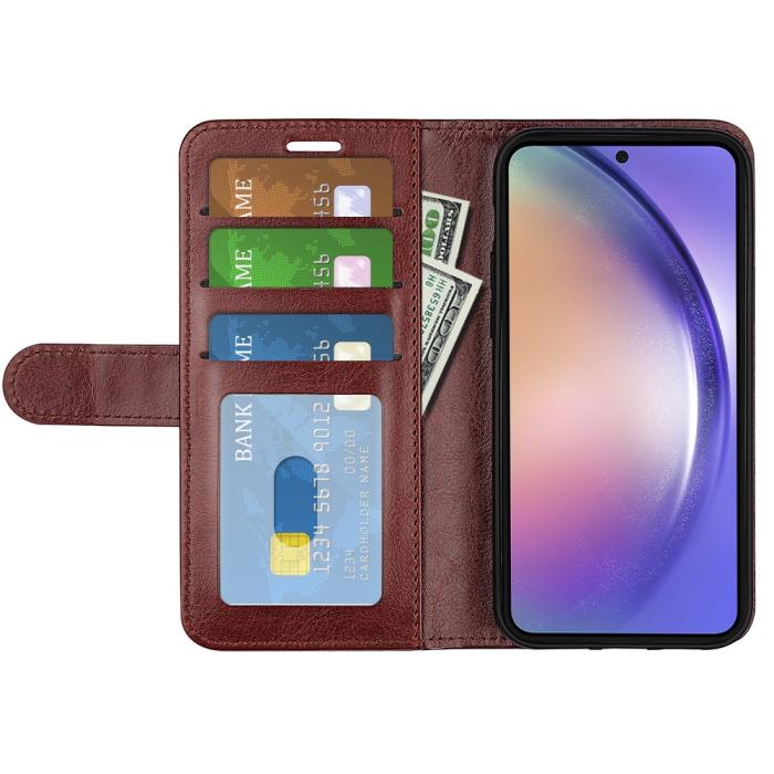 Bild 2,  Samsung Galaxy A55 5G Fodral Crazy Horse Läder Brun - Teknikhallen.se