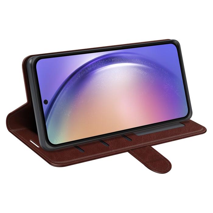 Bild 3,  Samsung Galaxy A55 5G Fodral Crazy Horse Läder Brun - Teknikhallen.se