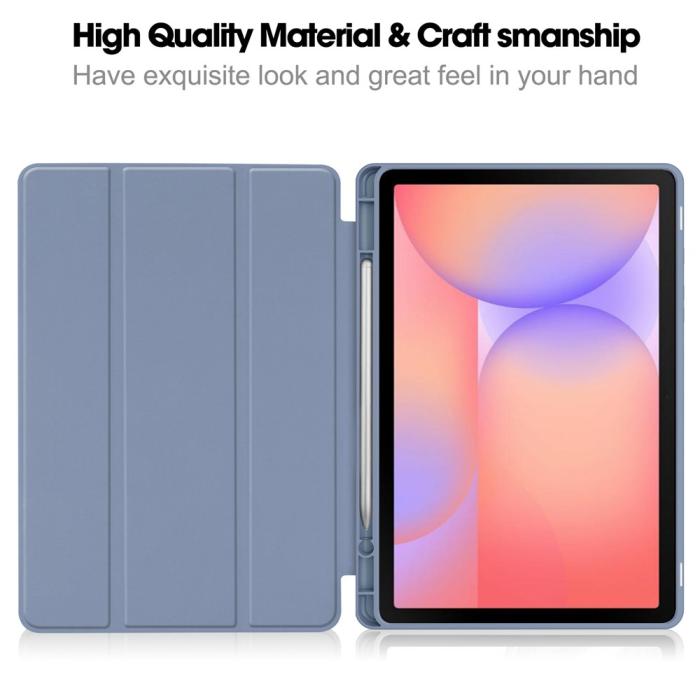 Bild 2,  Samsung Galaxy Tab S10 Lite Fodral Tri-Fold Pennhållare Lila - Teknikhallen.se