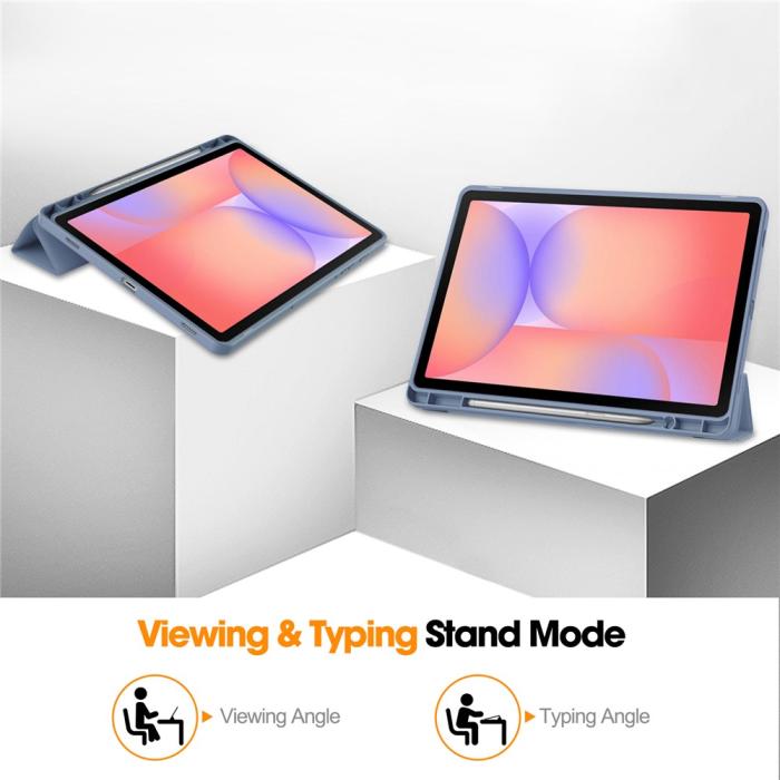 Bild 4,  Samsung Galaxy Tab S10 Lite Fodral Tri-Fold Pennhållare Lila - Teknikhallen.se