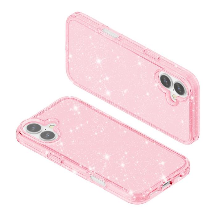 Bild 6,  iPhone 17 Skal Hybrid Glitter Rosa - Teknikhallen.se