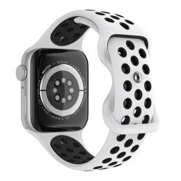 ColorPop Sportarmband Dual-Color Apple Watch 41/40/38 mm (S/M) Vit/Svart - Teknikhallen.se