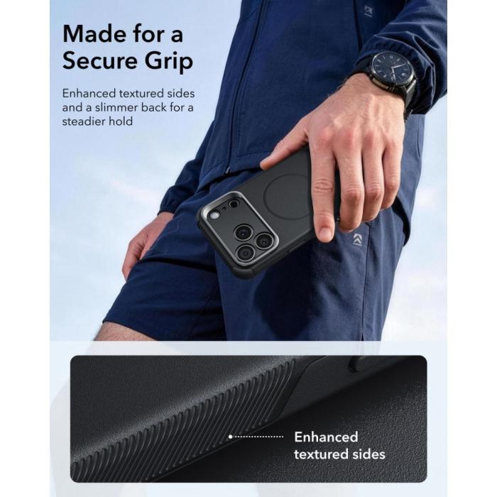 Bild 6, ESR ESR iPhone 18 Pro / 17 Pro Skal MagSafe Cyber Tough Kickstand Svart - Teknikhallen.se