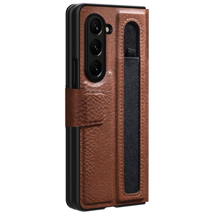 Bild 4, NILLKIN NILLKIN Galaxy Z Fold 5 Skal Leather Pen Brun - Teknikhallen.se