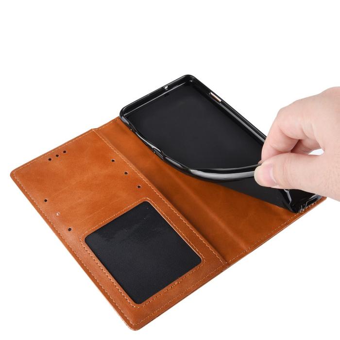 Bild 4,  Sony Xperia Pro-I Fodral Retro Flip Läder Brun - Teknikhallen.se