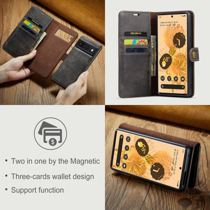 Bild 6, DG.MING DG.MING Google Pixel 7 Pro 2in1 Magnet Fodral / Skal Grå - Teknikhallen.se