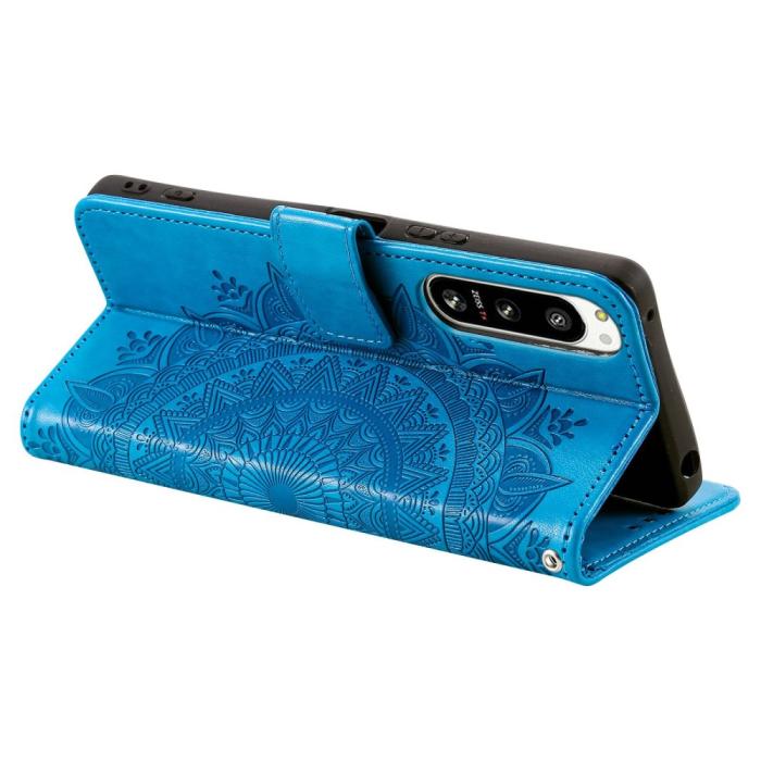 Bild 4,  Sony Xperia 5 IV Fodral Mandala Läder Blå - Teknikhallen.se