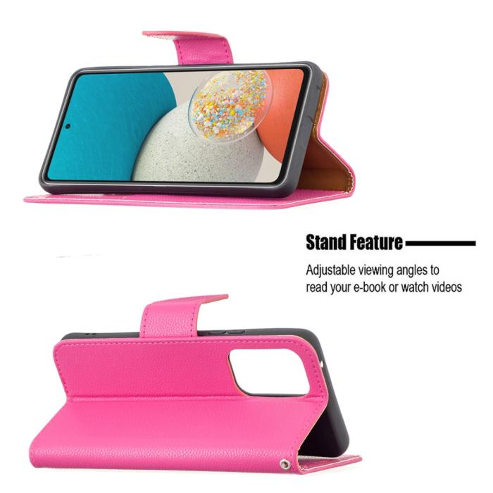 Bild 4,  Samsung Galaxy A53 5G Fodral Litchi Shark Läder Rosa - Teknikhallen.se
