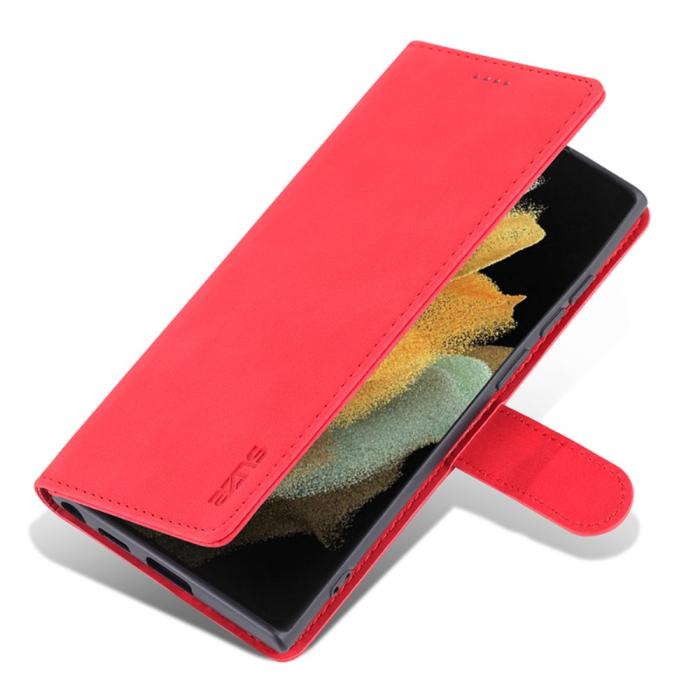 Bild 5, AZNS AZNS Samsung Galaxy S24 Ultra Fodral Retro Läder Röd - Teknikhallen.se