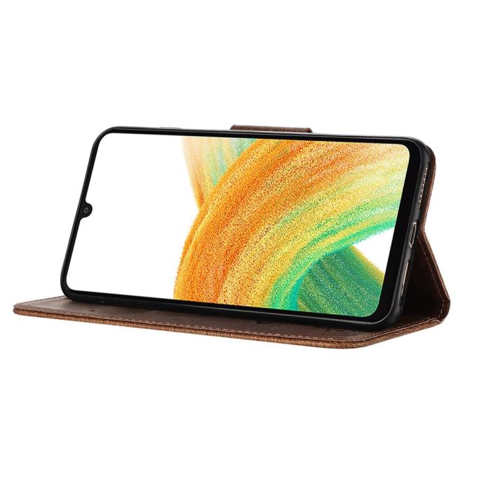 Bild 3,  Samsung Galaxy A27 5G Fodral Läder Fjärilar Brun - Teknikhallen.se