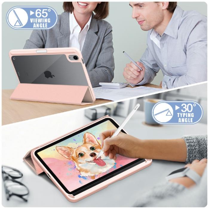 Bild 4,  iPad Mini 2024/2021 Fodral Tri-Fold Hybrid Pennhållare Ljus Rosa - Teknikhallen.se