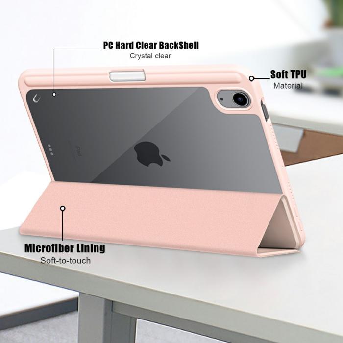 Bild 6,  iPad Mini 2024/2021 Fodral Tri-Fold Hybrid Pennhållare Ljus Rosa - Teknikhallen.se