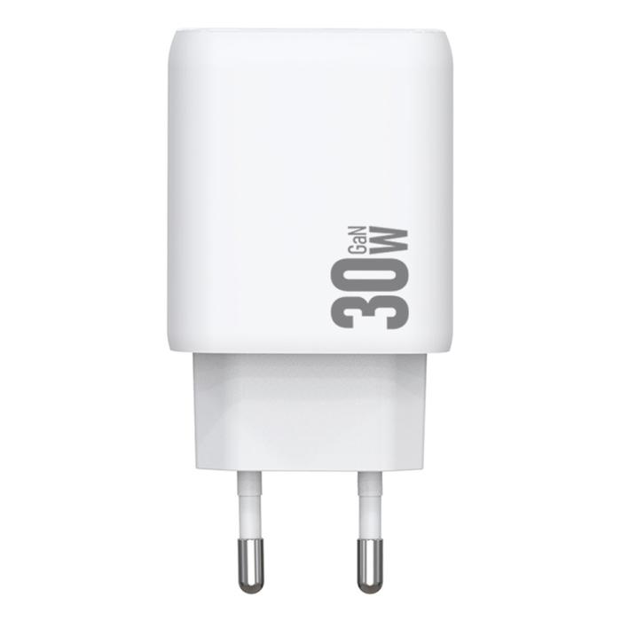 Bild 3, AMORUS Amorus 30W GaN PD QC USB-C / USB-A Väggladdare Vit - Teknikhallen.se