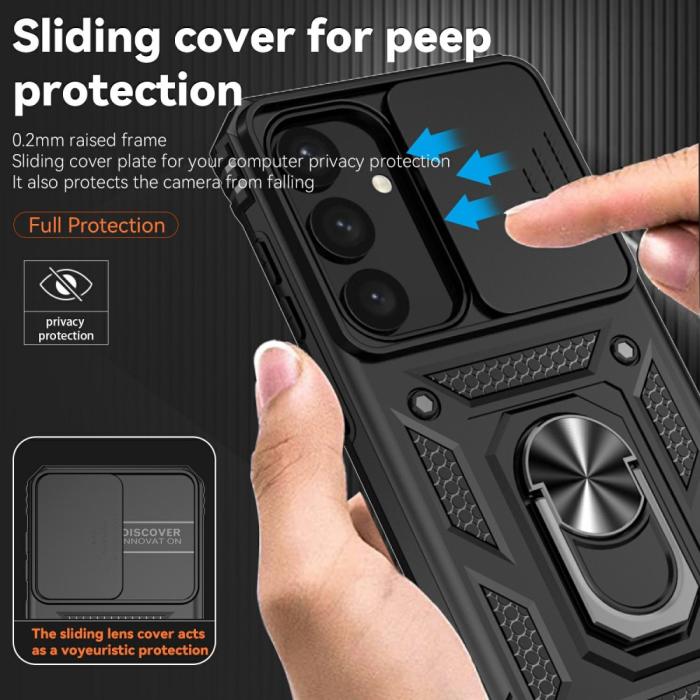 Bild 5,  Samsung Galaxy S25 Skal Hybrid Ring CamShield Svart - Teknikhallen.se