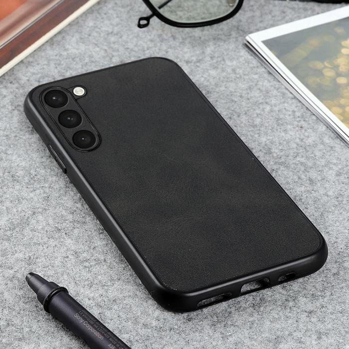 Bild 3,  Samsung Galaxy S23 Plus Skal Läderbelagt Svart - Teknikhallen.se