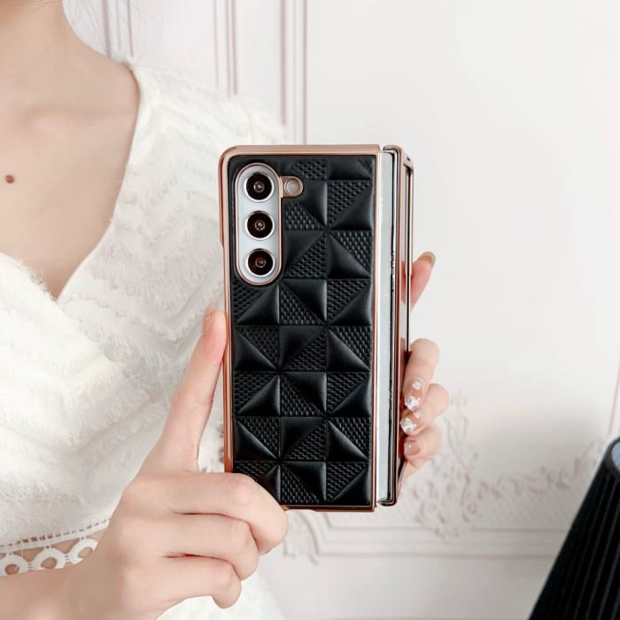 Bild 4,  Galaxy Z Fold 6 Skal Läder Svart - Teknikhallen.se