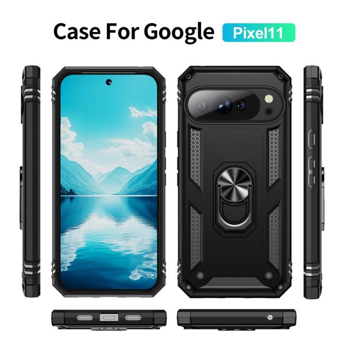 Bild 2,  Google Pixel 11 / 11 Pro Skal Hybrid Kickstand Svart - Teknikhallen.se