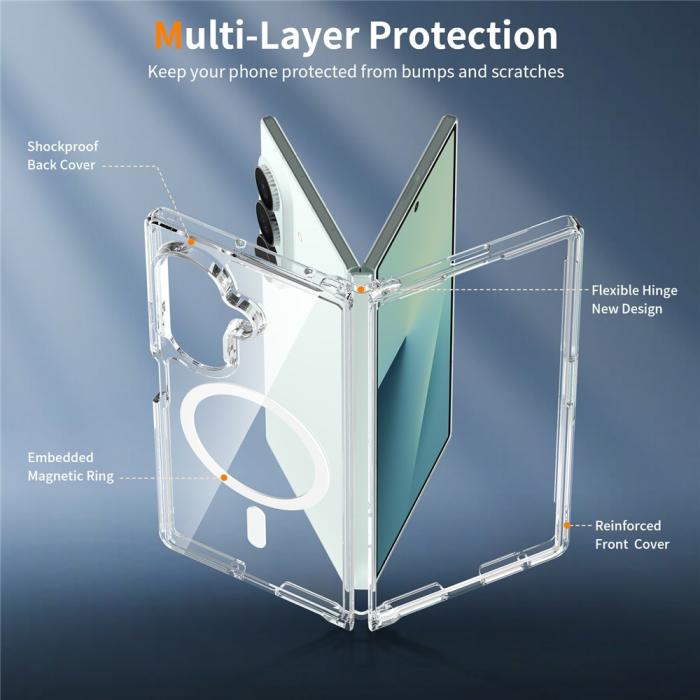 Bild 3,  Samsung Galaxy Z Fold 8 Ultra Skal MagSafe TPU Transparent - Teknikhallen.se