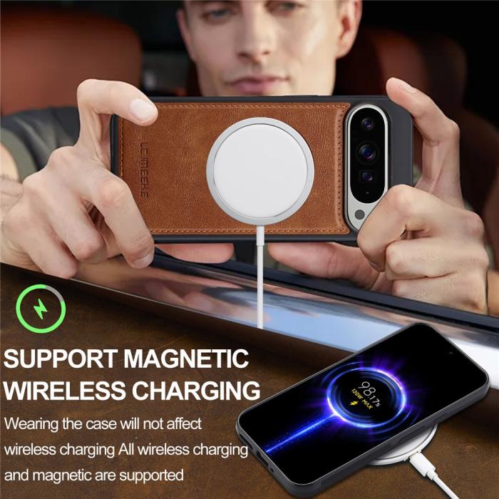 Bild 6, LC.IMEEKE LC.IMEEKE Google Pixel 10/10 Pro / 9/9 Pro Skal MagSafe Läder - Teknikhallen.se