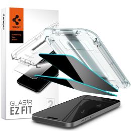 Spigen Spigen iPhone 16 / 15 2-PACK GLAS.tR "Ez Fit" Skärmskydd Privacy - Teknikhallen.se