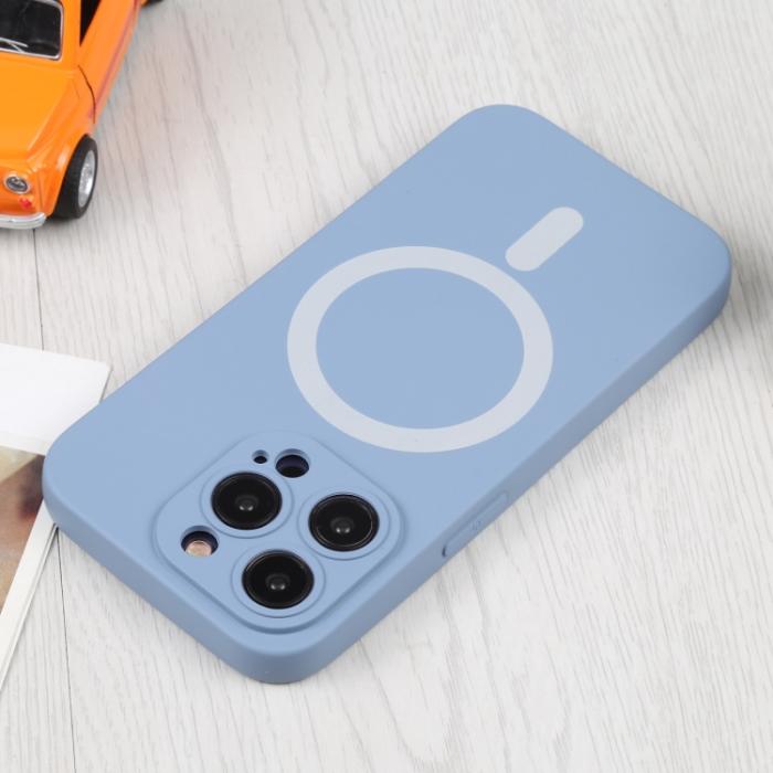 Bild 4,  iPhone 15 Pro Max Skal MagSafe Liquid Silikon Lilagrå - Teknikhallen.se