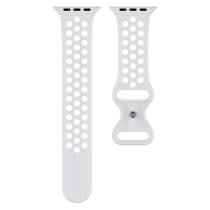 Bild 3, ColorPop Sportarmband Dual-Color Apple Watch 42/41/40/38 mm (S/M) Grå/Vit - Teknikhallen.se