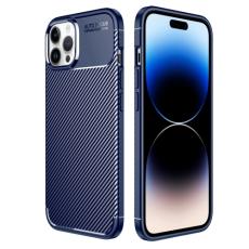  iPhone 14 Pro Max Skal Kolfiber Textur Bl&aring; - Teknikhallen.se