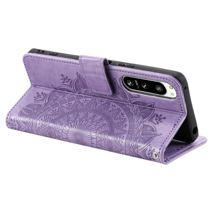 Bild 4,  Sony Xperia 5 IV Fodral Mandala Läder Lila - Teknikhallen.se
