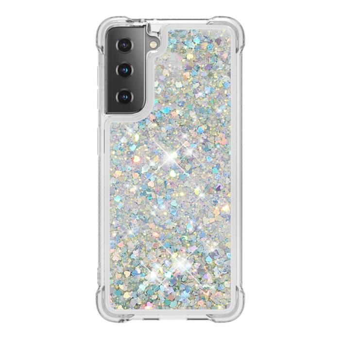 Bild 2,  Samsung Galaxy S21 Plus - Shockproof Quicksand Skal - Silver - Teknikhallen.se