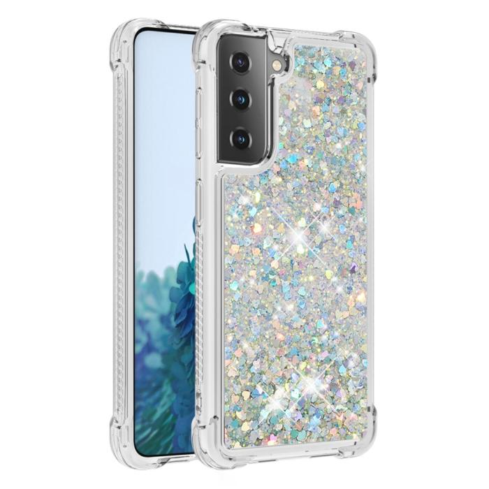 Bild 3,  Samsung Galaxy S21 Plus - Shockproof Quicksand Skal - Silver - Teknikhallen.se