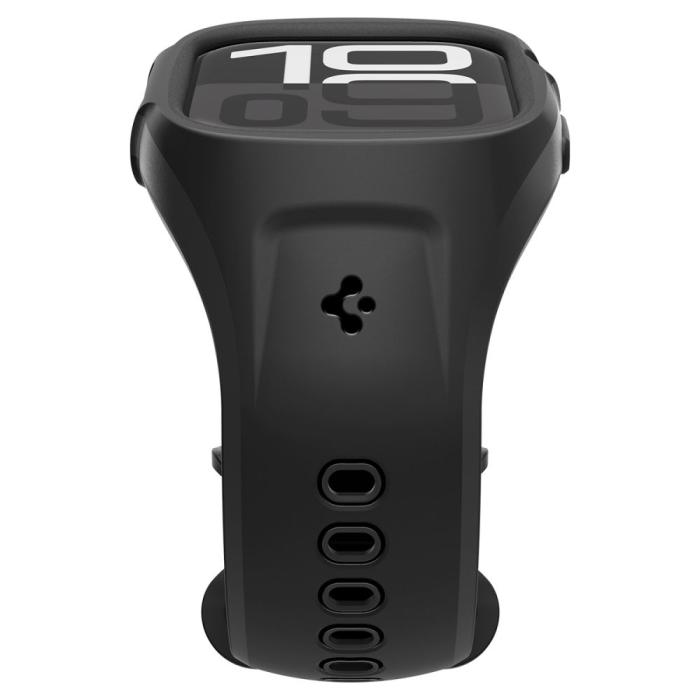 Bild 6, Spigen Spigen Apple Watch 11 / 10 46 mm Skal/Armband Liquid Air Matt Svart - Teknikhallen.se