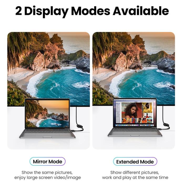 Bild 4, UGREEN UGREEN 1.5m 4K 60Hz USB-C - HDMI Kabel Svart - Teknikhallen.se