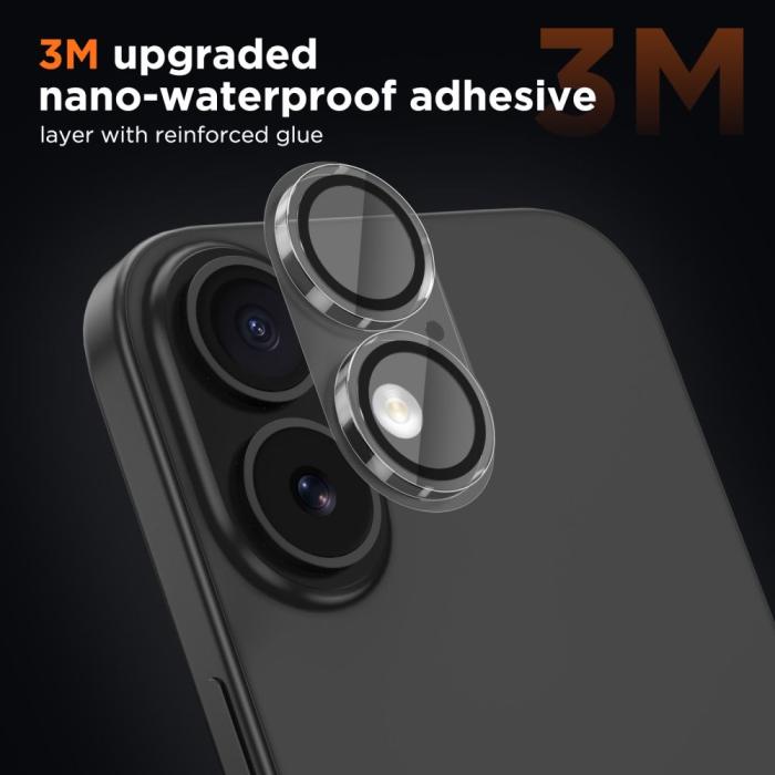 Bild 2, Tech-Protect Tech-Protect iPhone 17 Linsskydd CamFull Fit+ Transparent - Teknikhallen.se