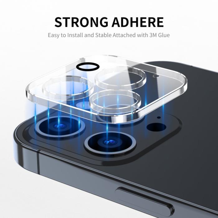 Bild 3, ENKAY ENKAY iPhone 16 Pro Max/16 Pro Linsskydd 2-PACK Härdat Glas - Teknikhallen.se