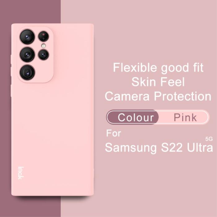 Bild 2, IMAK IMAK Samsung Galaxy S22 Ultra Skal Skin Touch TPU Ljus Rosa - Teknikhallen.se