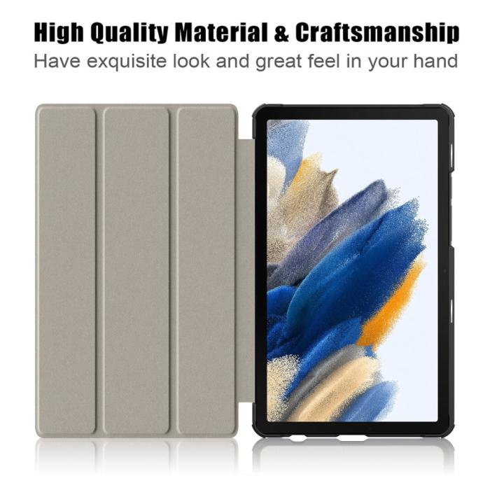 Bild 2,  Samsung Galaxy Tab A9 Fodral Tri-Fold PU Läder Svart - Teknikhallen.se