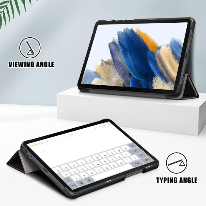 Bild 3,  Samsung Galaxy Tab A9 Fodral Tri-Fold PU Läder Svart - Teknikhallen.se