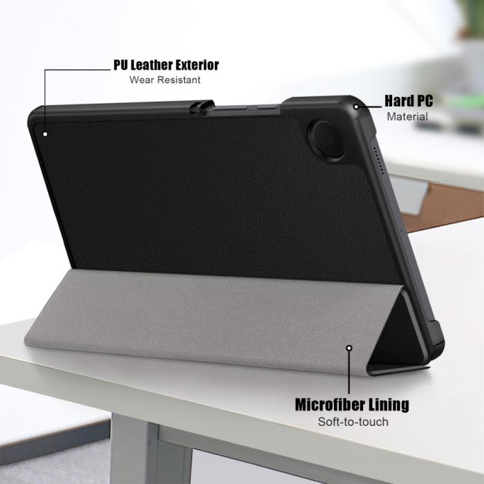 Bild 5,  Samsung Galaxy Tab A9 Fodral Tri-Fold PU Läder Svart - Teknikhallen.se