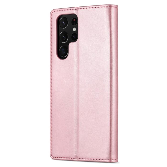 Bild 3, AZNS AZNS Samsung Galaxy S22 Ultra Fodral Läder Roséguld - Teknikhallen.se