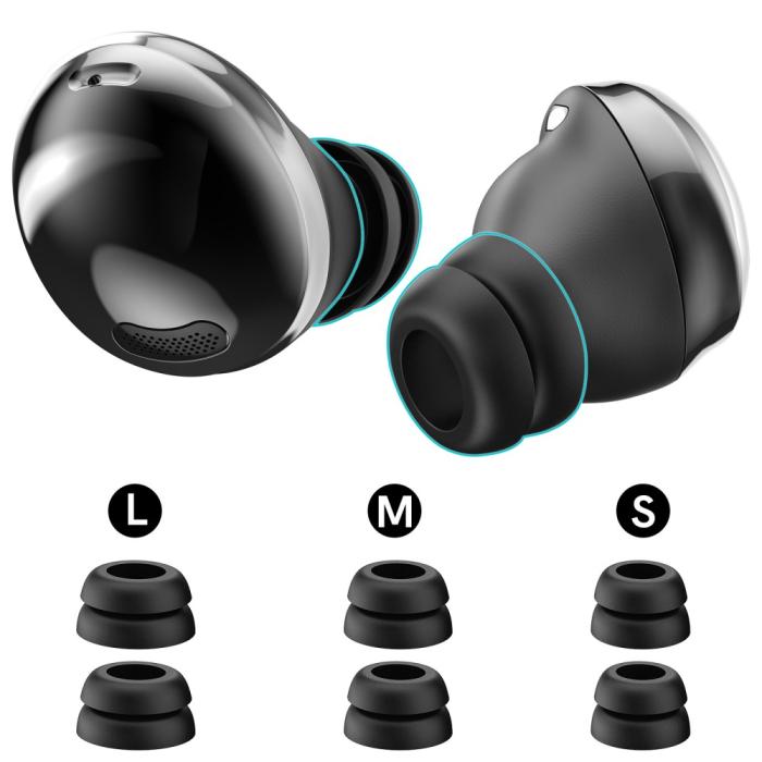 Bild 2, AHASTYLE AHASTYLE Galaxy Buds Pro 3 Öronpluggar 3-pack Svart - Teknikhallen.se