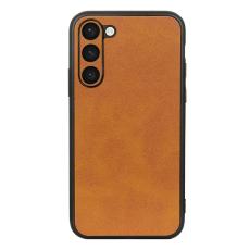  Samsung Galaxy S23 Plus Skal L&auml;derbelagt Brun - Teknikhallen.se
