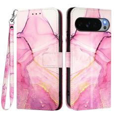  Google Pixel 11 Pro XL Fodral L&auml;der Med Marmorm&ouml;nster Rosa - Teknikhallen.se